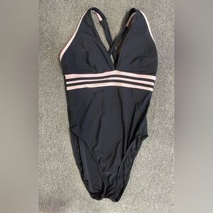 Jamaica Black and Pink One-Piece Swimsuit Size 14
